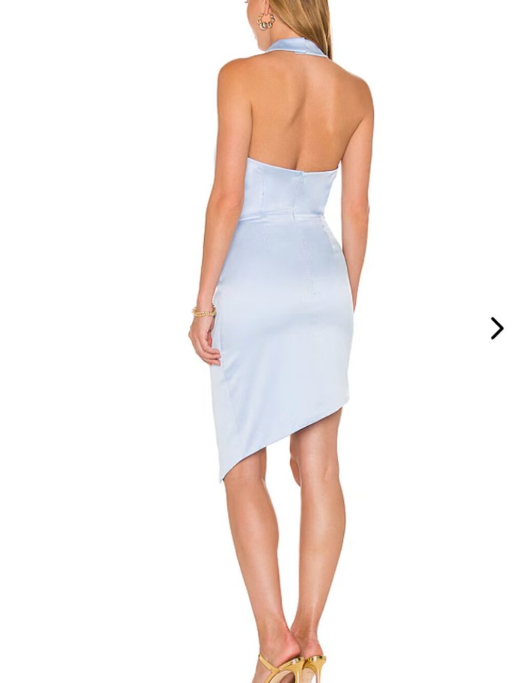 Elliatt Revolve Camo Dress Mini Cocktail Baby Blue Halter Asymmetrical Small - Picture 4 of 15